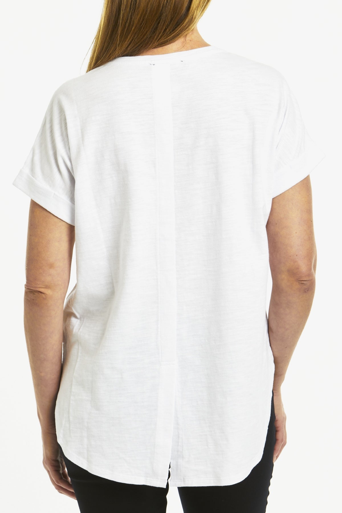 Sequin Drop Shoulder T-Shirt White