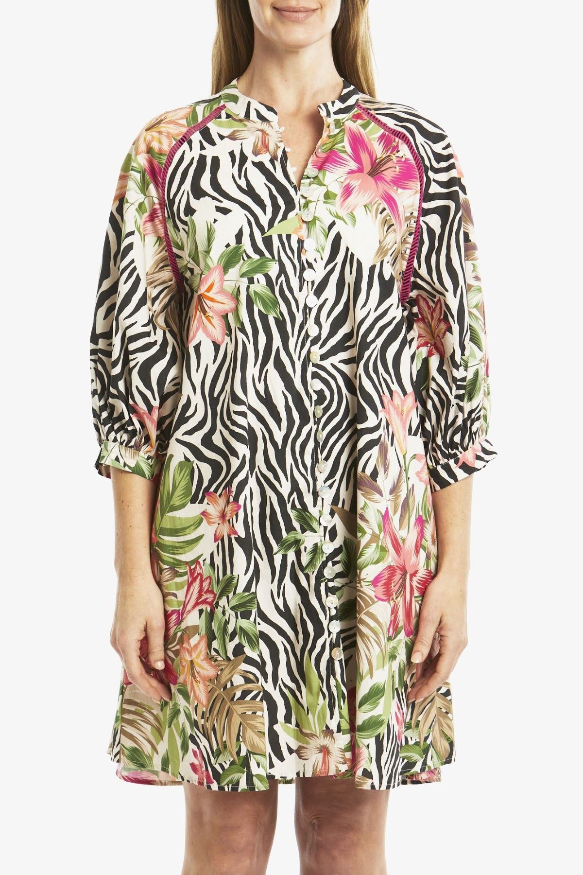 Tropical Animal Print Dress