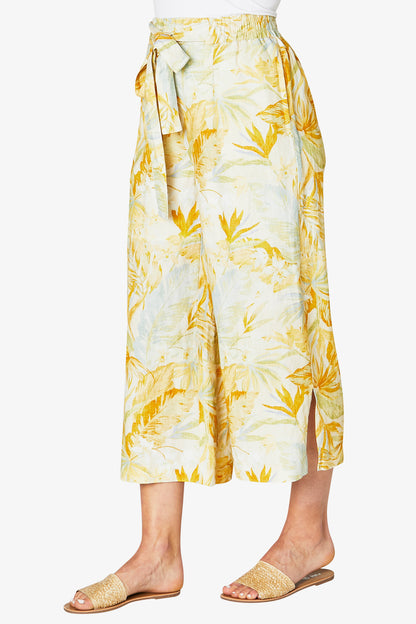 Ethereal Print Culottes White and Yellow