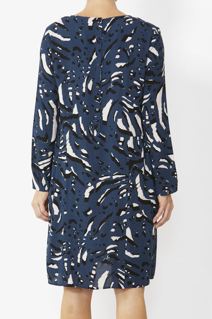 Women's Long Sleeve Shift Dress in Print