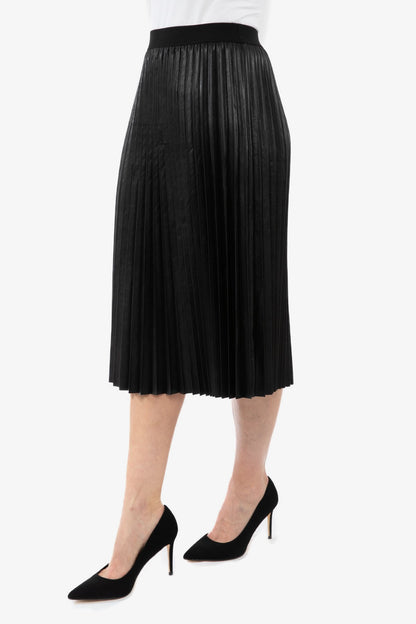 Pleather Pleated Skirt Black