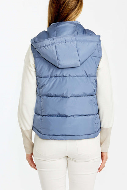 Short Puffer Vest Denim