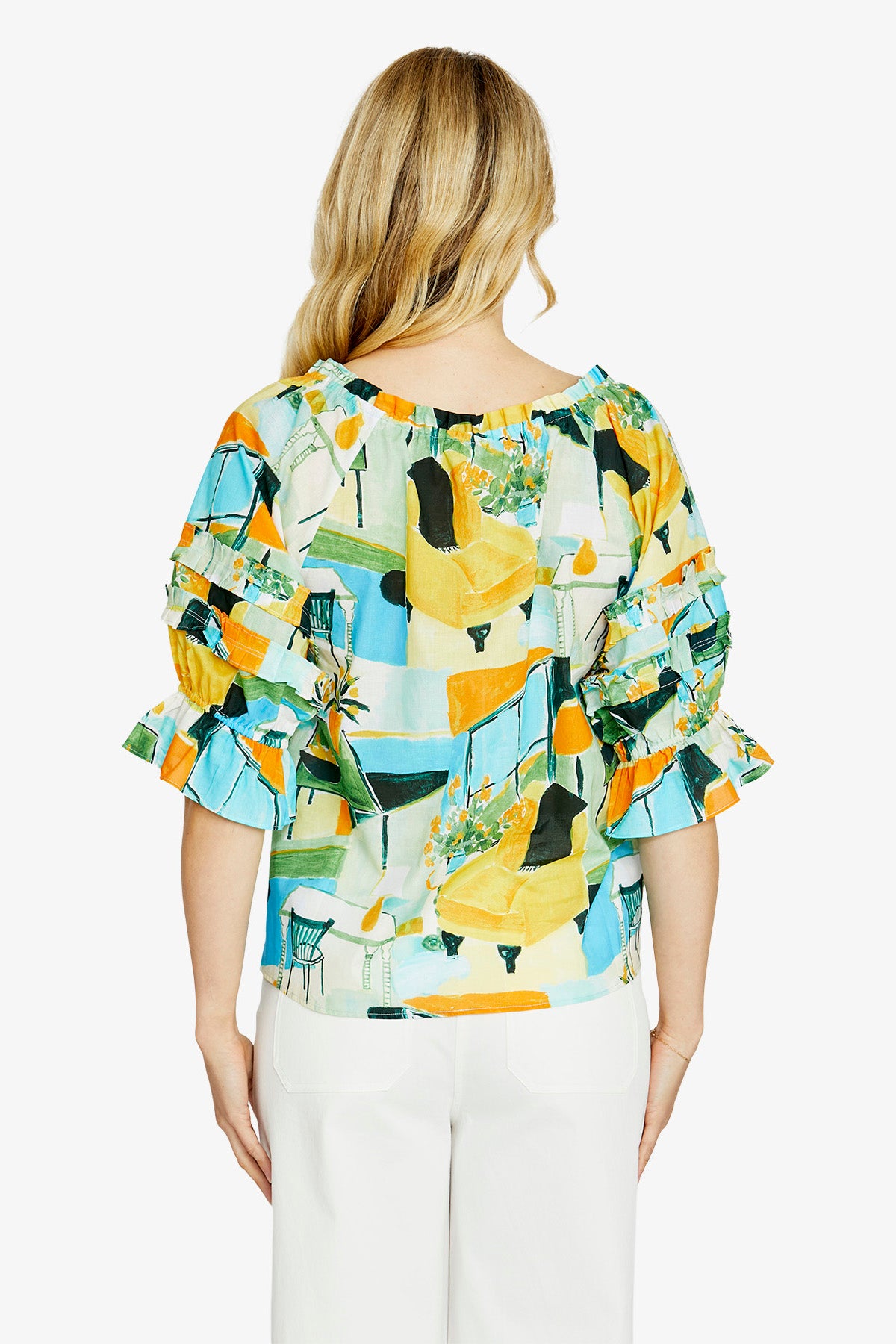 Womens Alessia Peasant Top Multicolor P615322