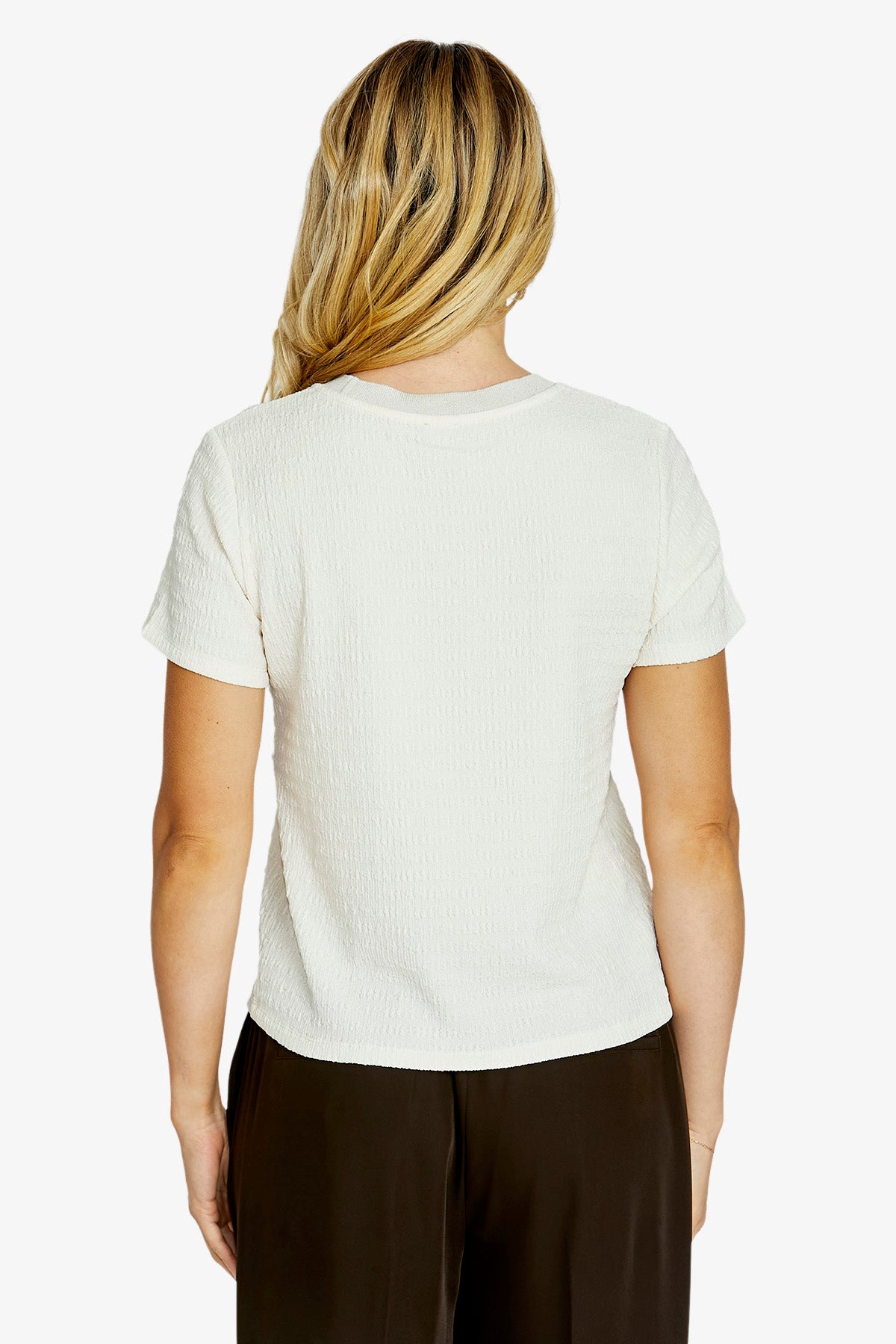 Womens Alfie Textured Crew Tee White P615231