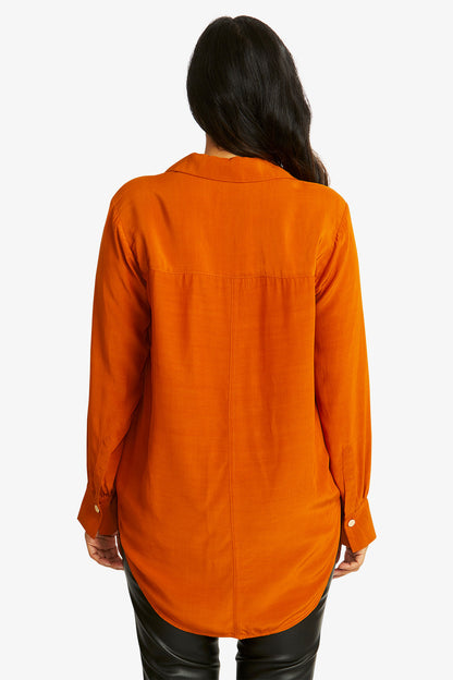 Allegra Zip Shirt in Cashew