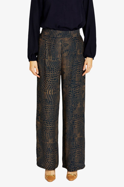 Womens Alligator Print Pant Navy P605720