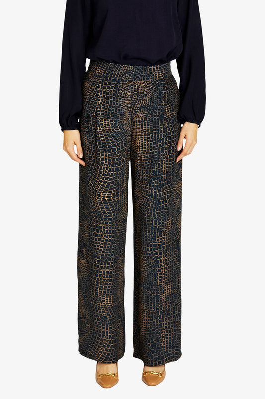 Womens Alligator Print Pant Navy P605720