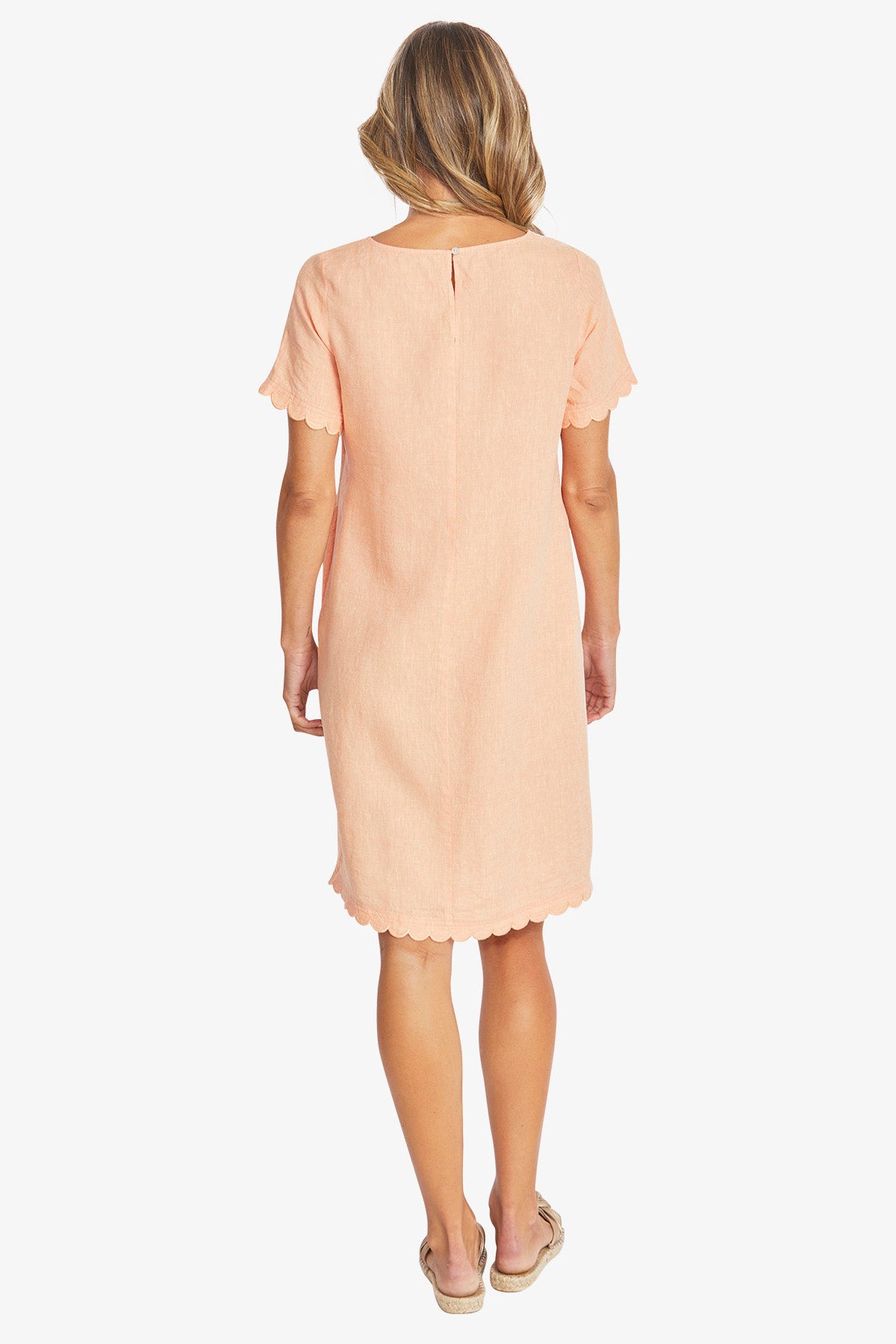 Womens Amalfi Linen Dress Orange P595543