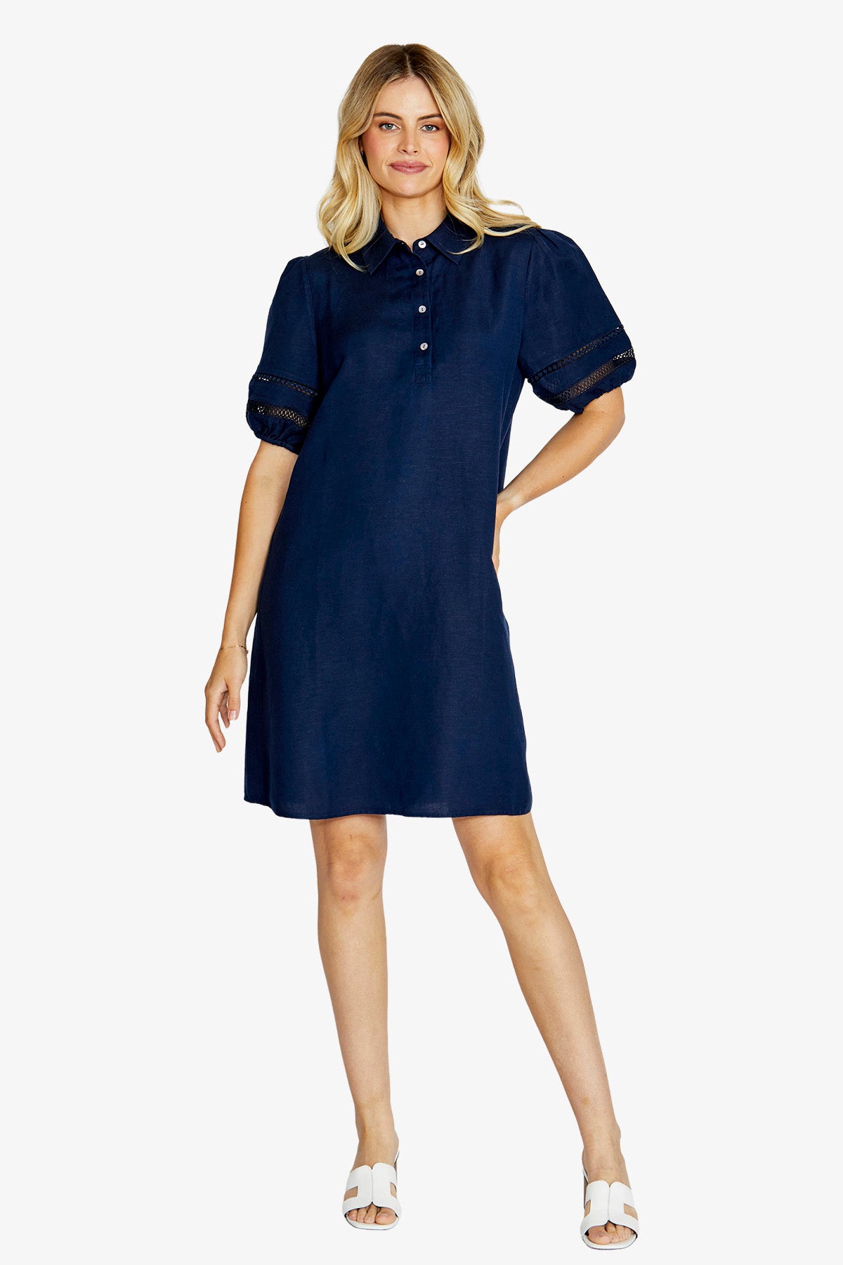 Womens Annie Lace Detail Dress Navy P615524