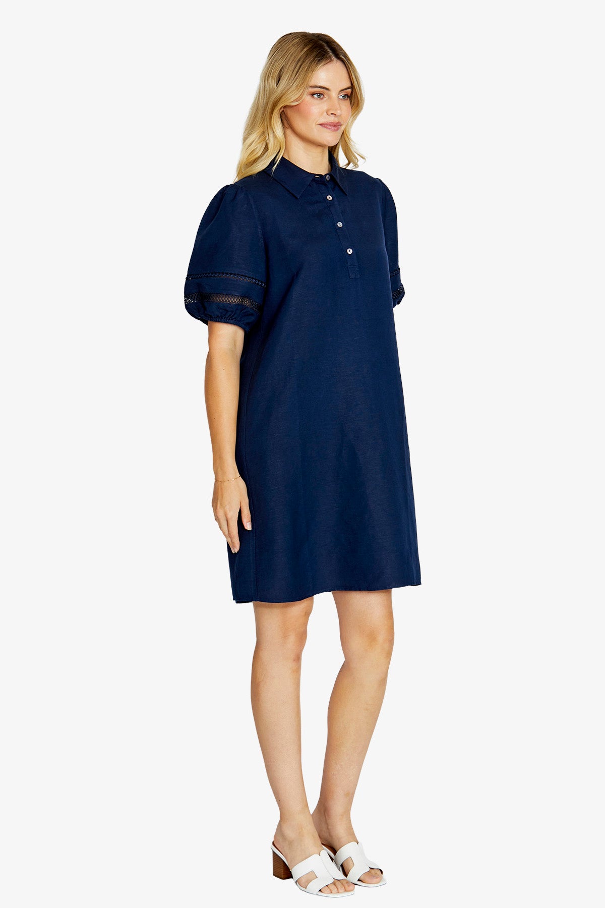 Womens Annie Lace Detail Dress Navy P615524
