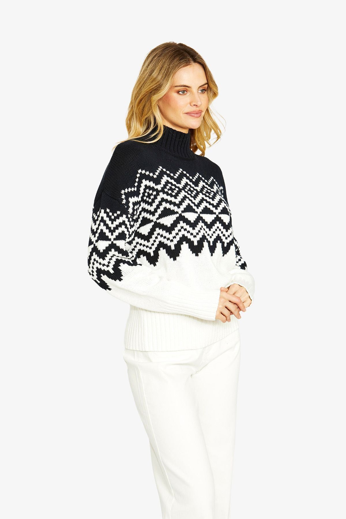 Womens Apres Fair Isle Pullover Navy P605029