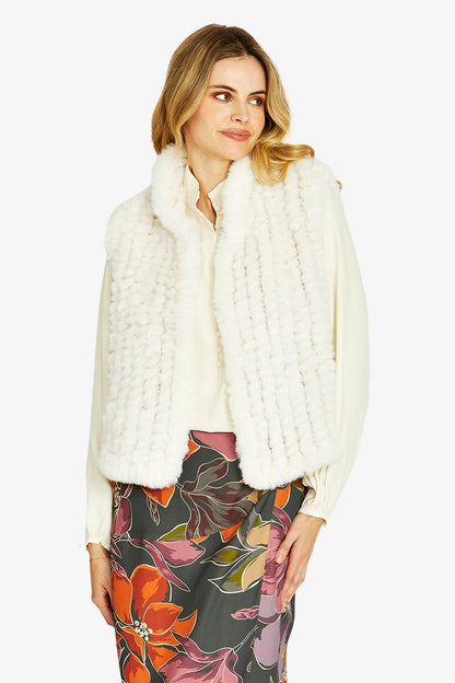 Womens Arlo Faux Fur Vest White P605002