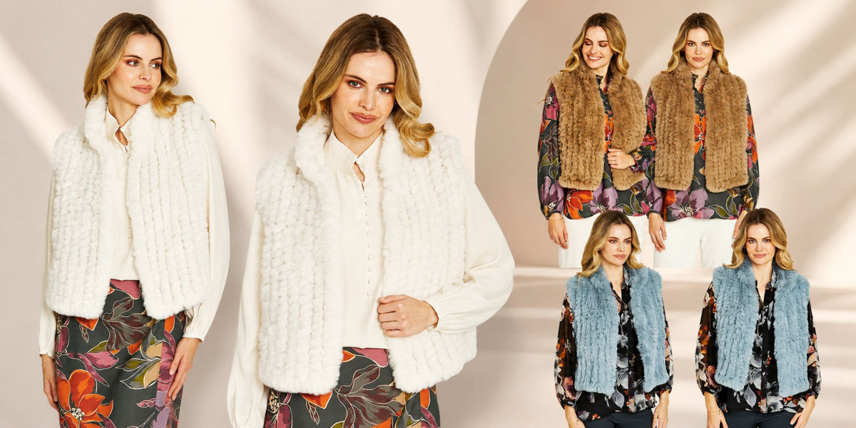 Arlo Faux Fur Vest in Ivory