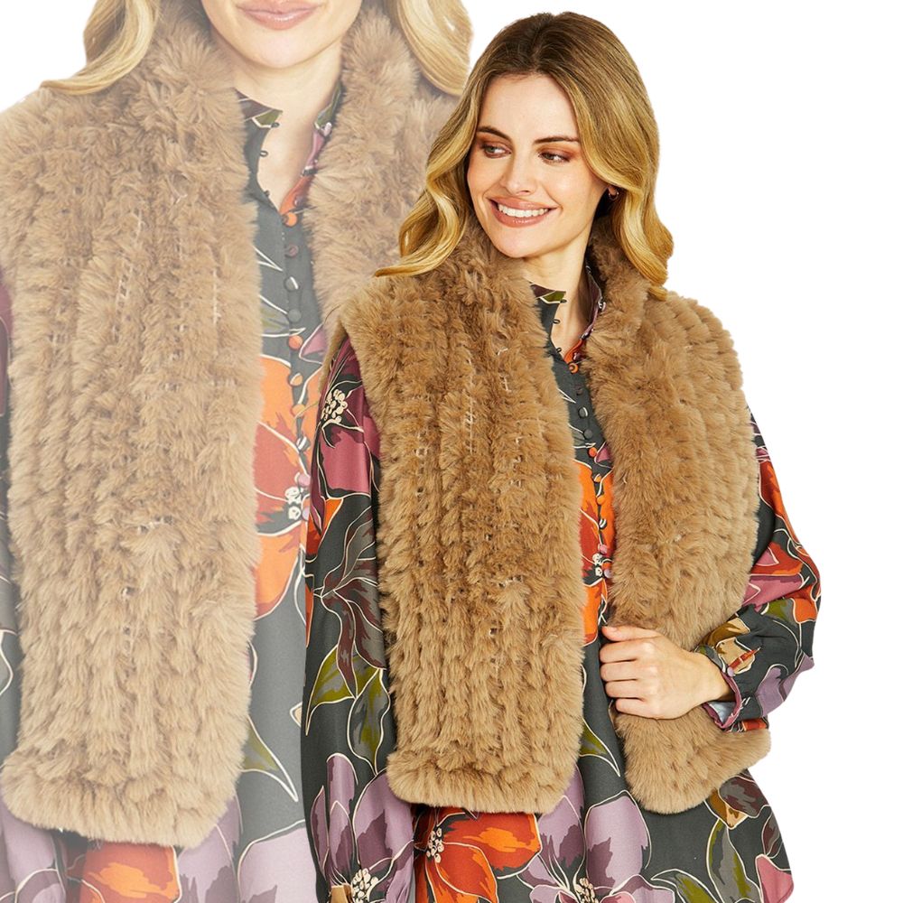 Arlo Faux Fur Vest in Ivory