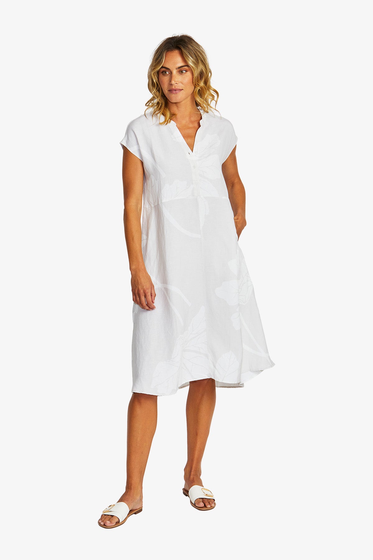Women's Linen dress in White