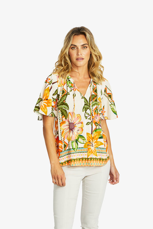 Women's Bell Sleeve Blouse Print in Multicolour | Ipanema