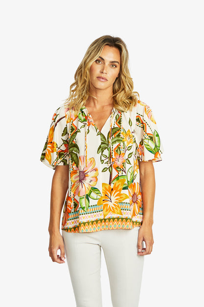 Women's Bell Sleeve Blouse Print in Multicolour | Ipanema