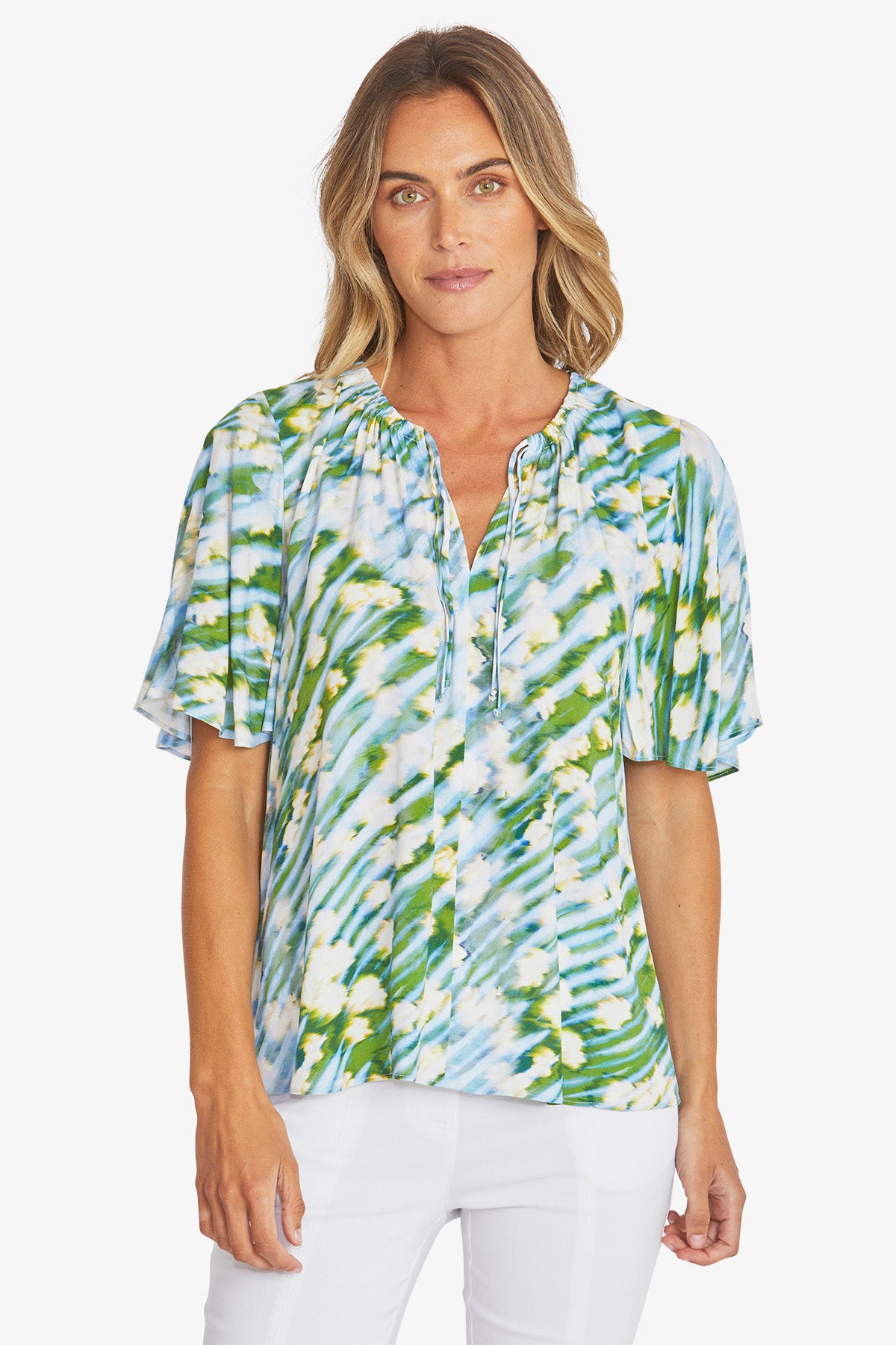 Womens Capri Top Blue P595348