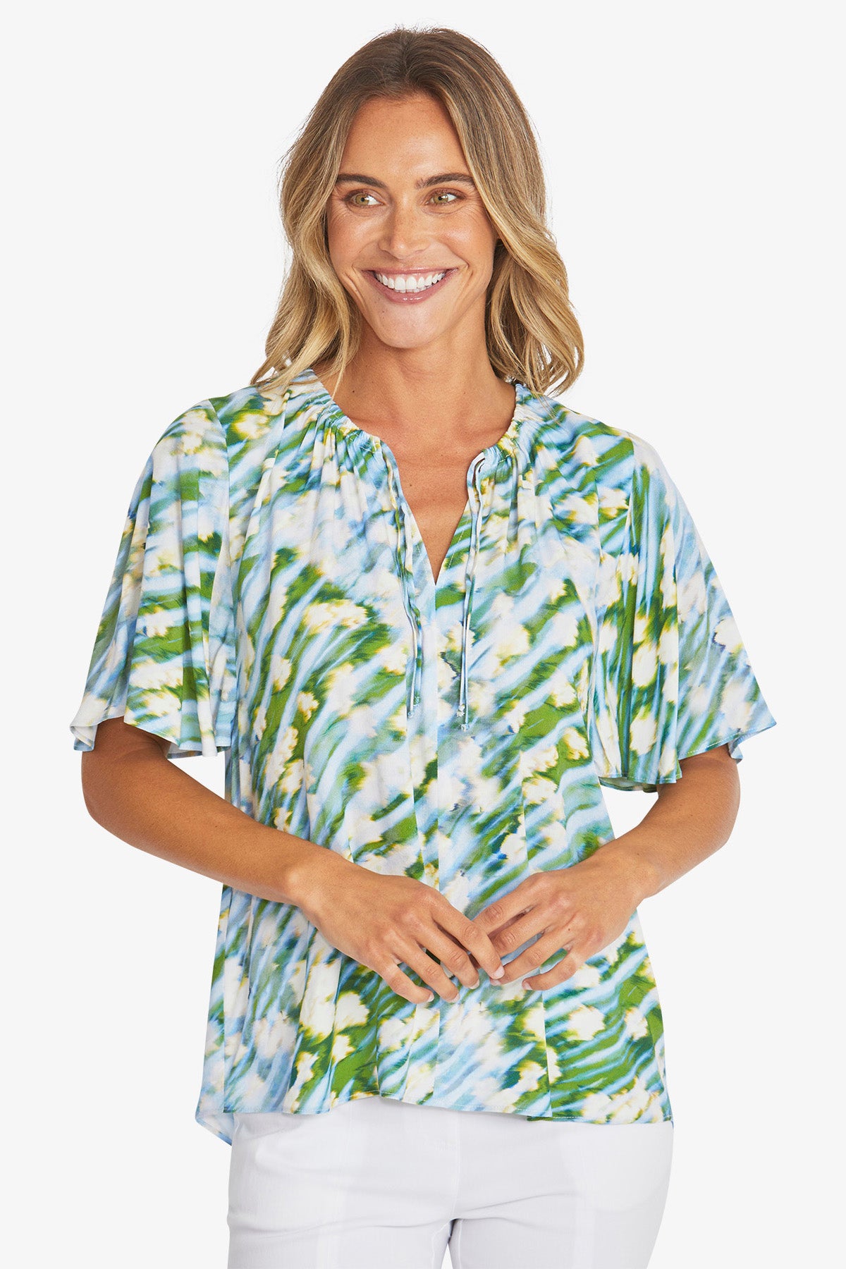 Womens Capri Top Blue P595348