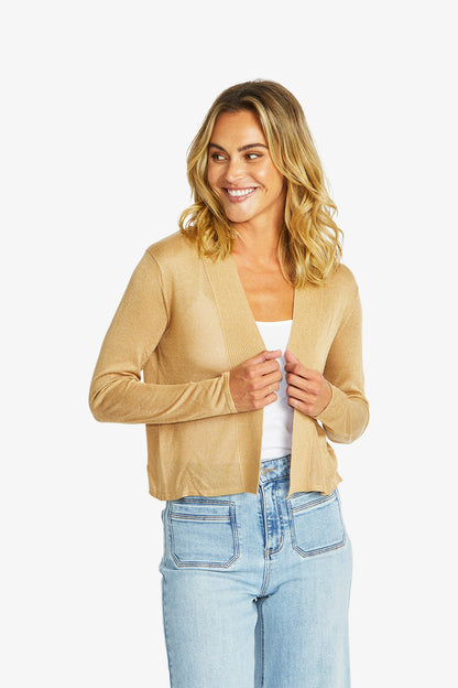 Cecelia Lurex Cardigan in Gold