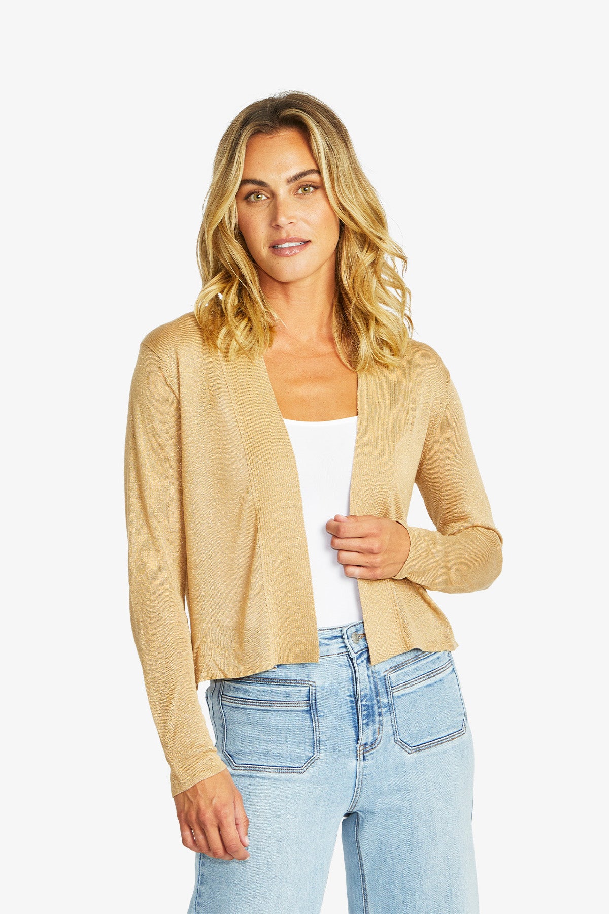 Cecelia Lurex Cardigan in Gold