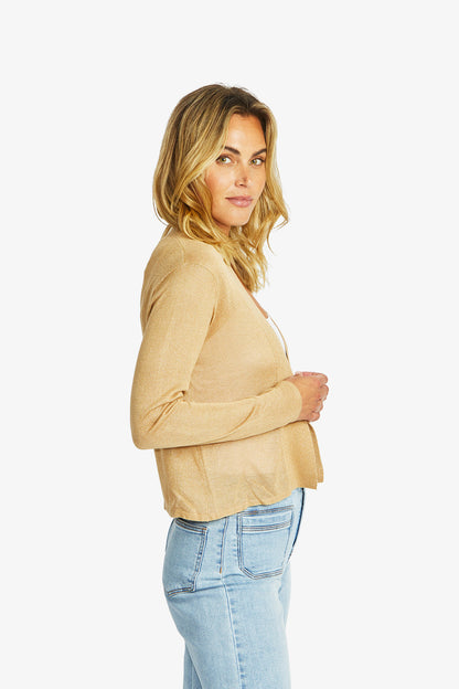 Cecelia Lurex Cardigan in Gold