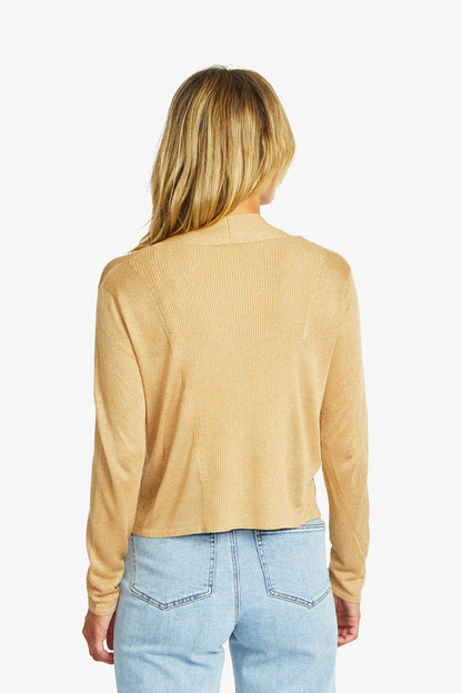 Cecelia Lurex Cardigan in Gold