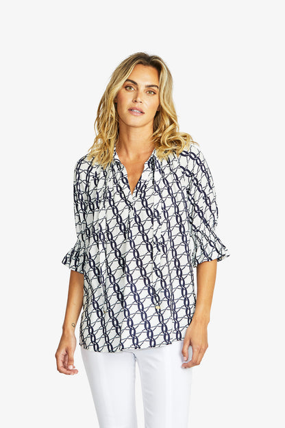 Chain Tunic Blouse in Chain Print