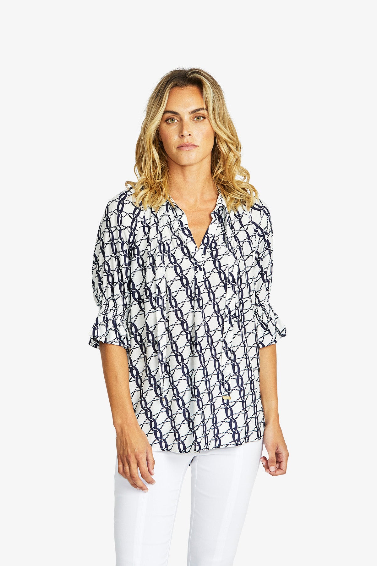 Chain Tunic Blouse in Chain Print