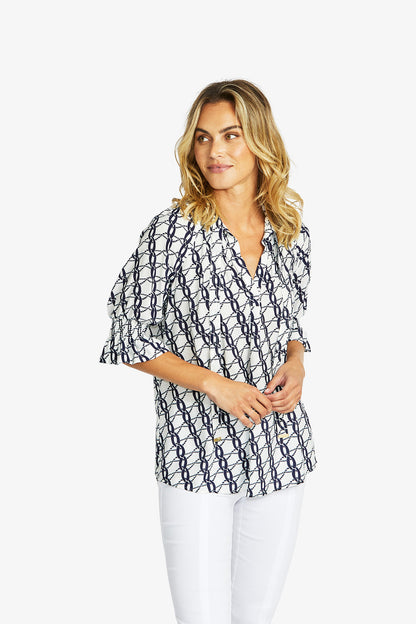 Chain Tunic Blouse in Chain Print