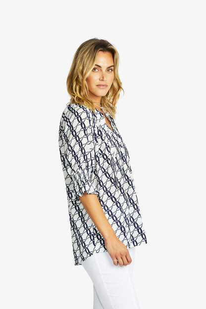 Chain Tunic Blouse in Chain Print