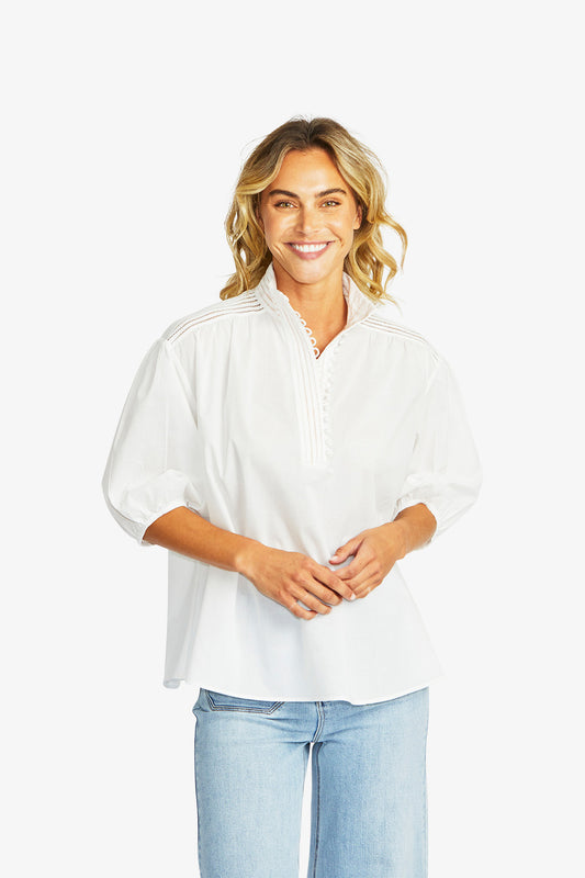 Chantel Romantic Blouse in White