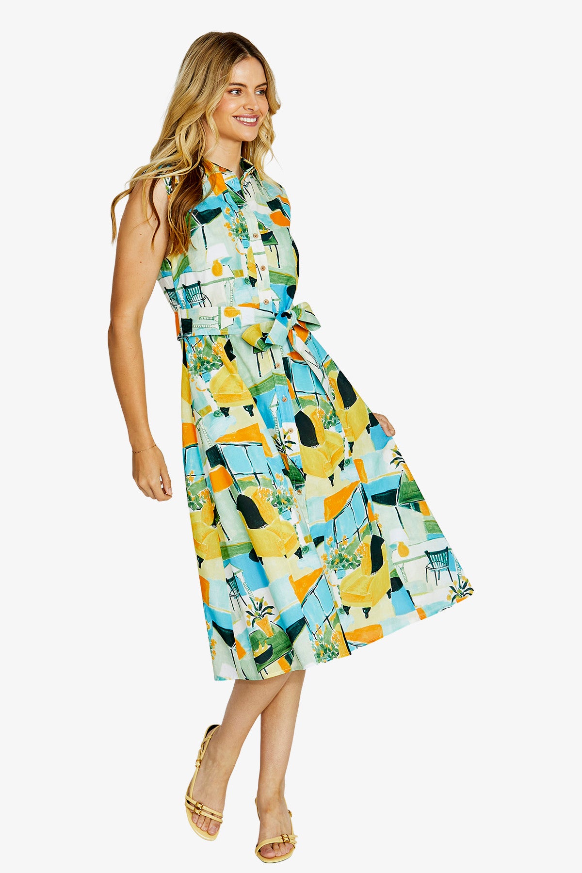 Womens Chiara Slless Shirt Dress Multicolor P615522