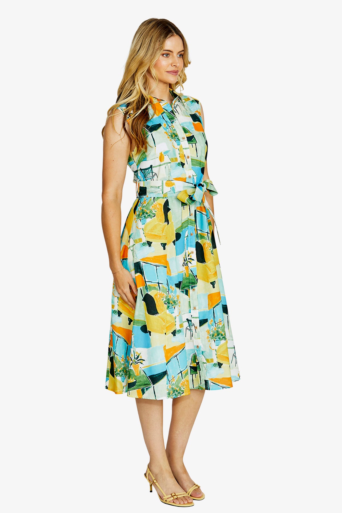 Womens Chiara Slless Shirt Dress Multicolor P615522
