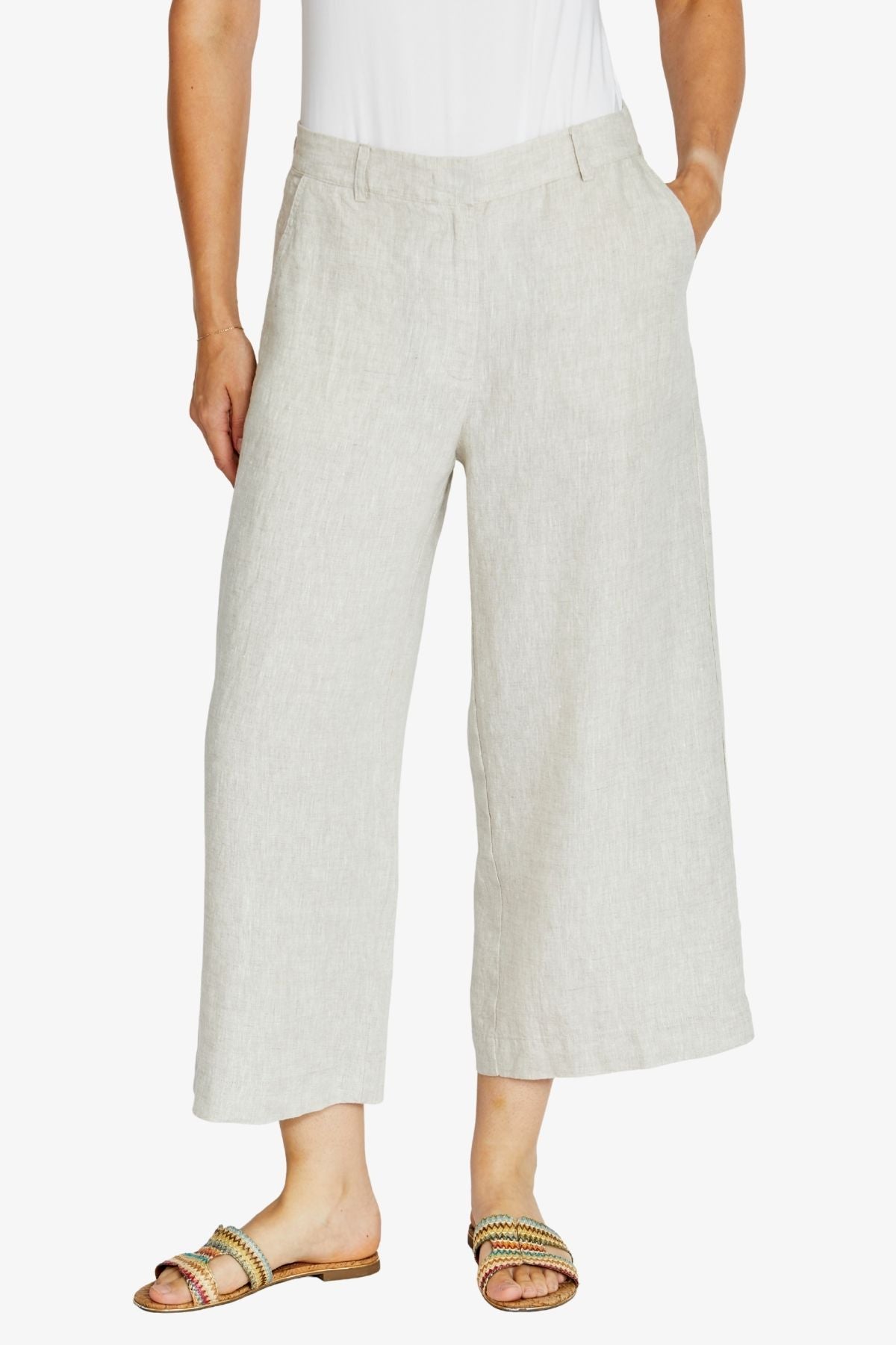 Womens Clare Core Linen Culotte Natural P615728