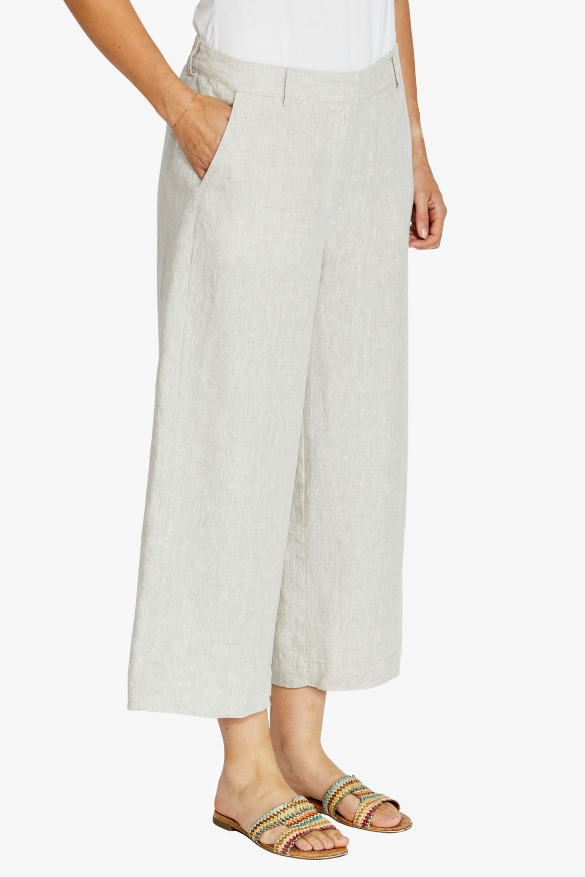 Womens Clare Core Linen Culotte Natural P615728
