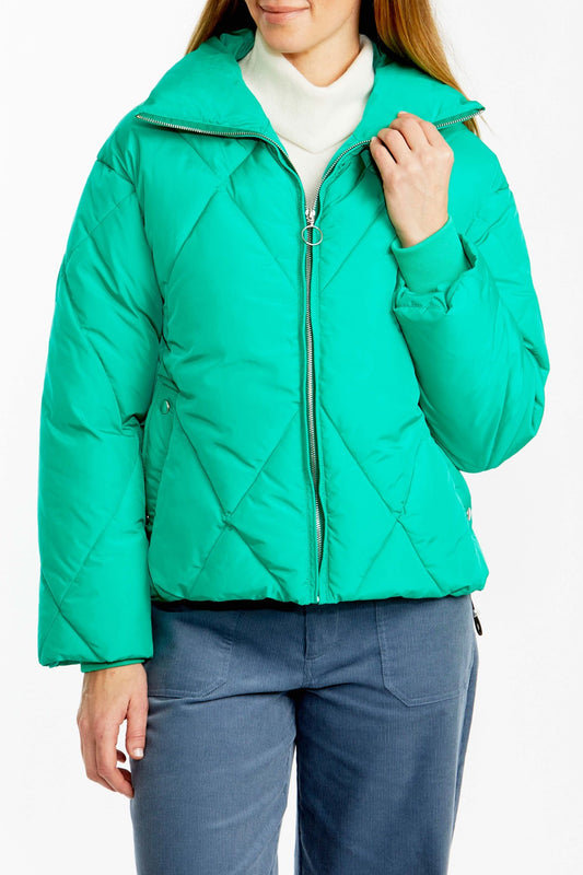Crop Puffer Jacket Emerald