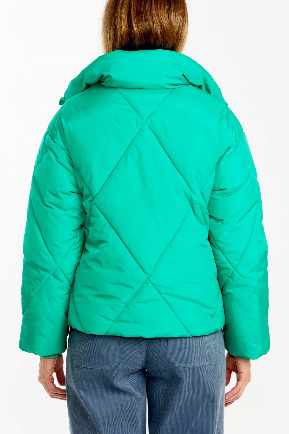 Women s Crop Puffer Jacket in Green