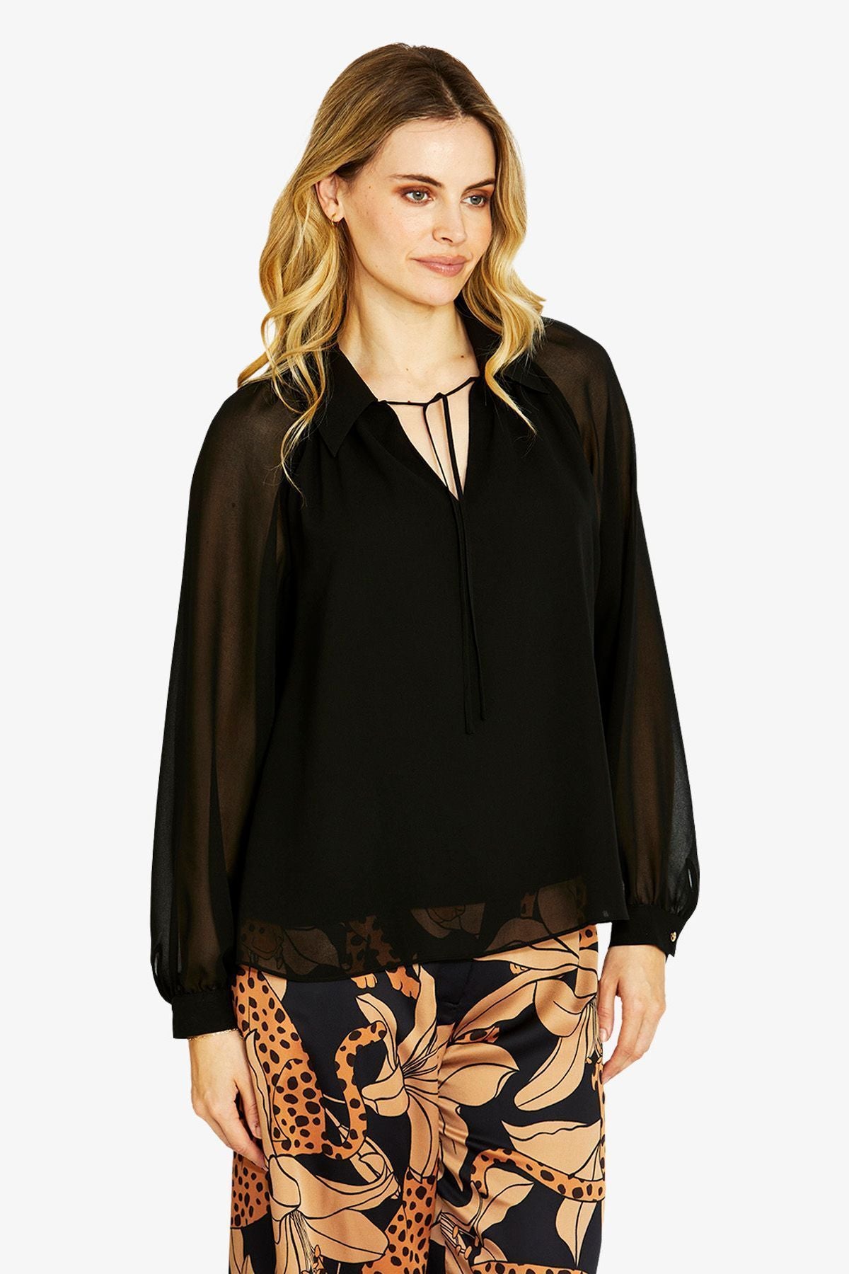 Womens Delana Chiffon Top Black P605332