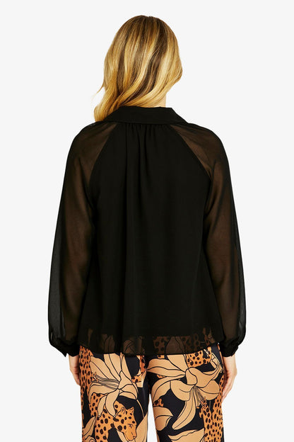 Womens Delana Chiffon Top Black P605332