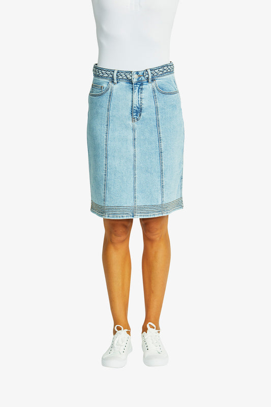 Women's Denim Skirt in Pale Blue | Amelia