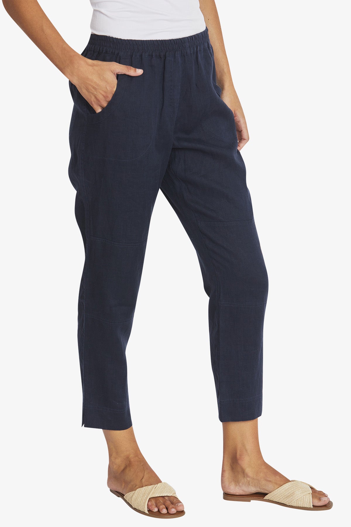 Womens Donnie Linen Pant Navy P595721