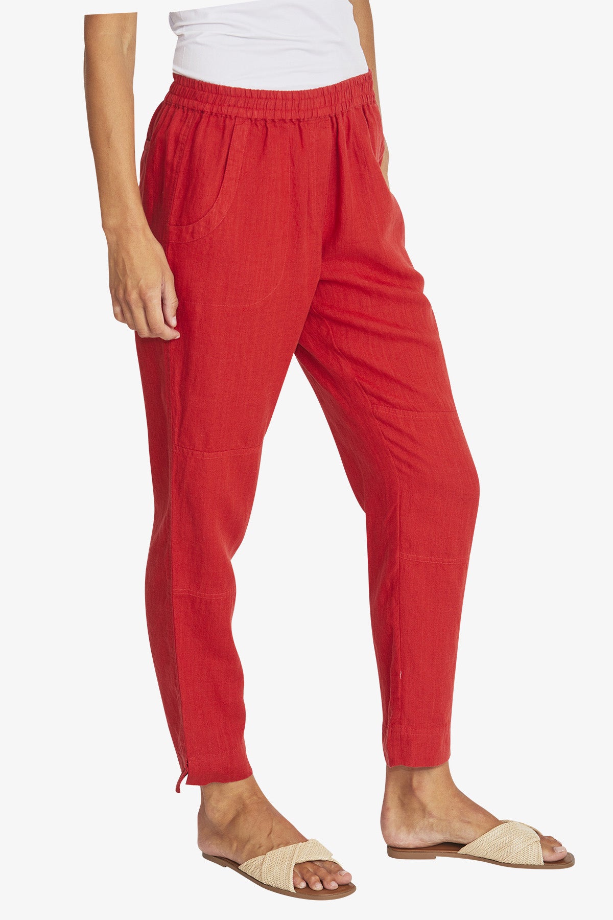 Womens Donnie Linen Pant Red P595721