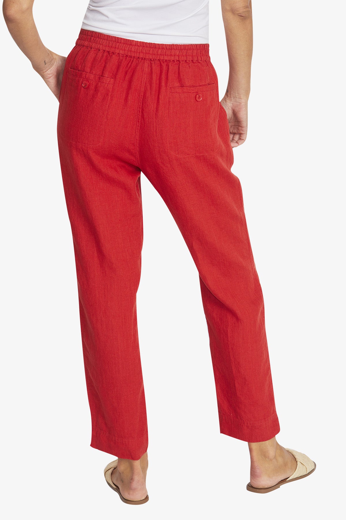 Womens Donnie Linen Pant Red P595721