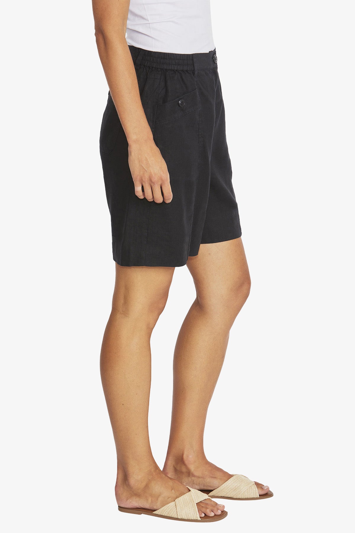 Womens Dylan Linen Shorts Black P595804