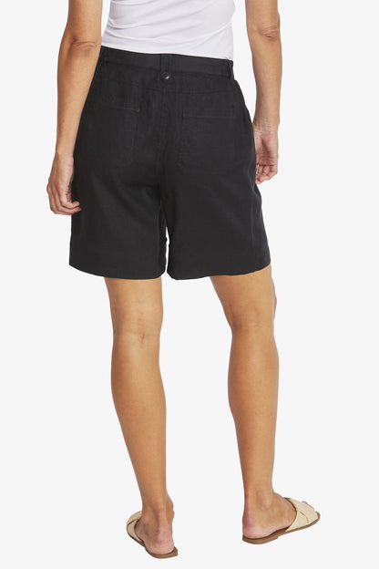 Womens Dylan Linen Shorts Black P595804
