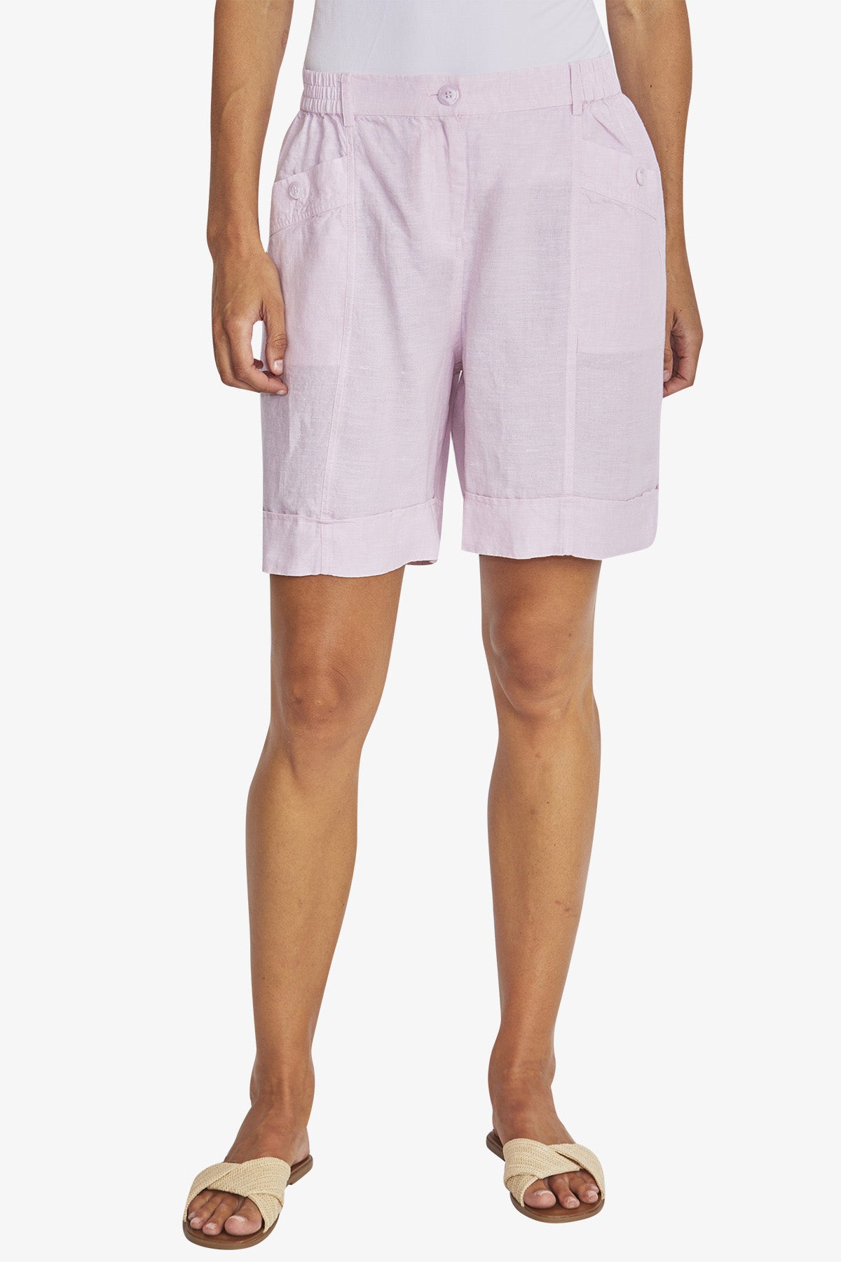 Womens Dylan Linen Shorts Pink P595804