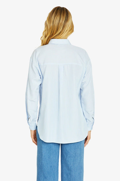 Womens Elena Embroid Hem Shirt Blue P605308