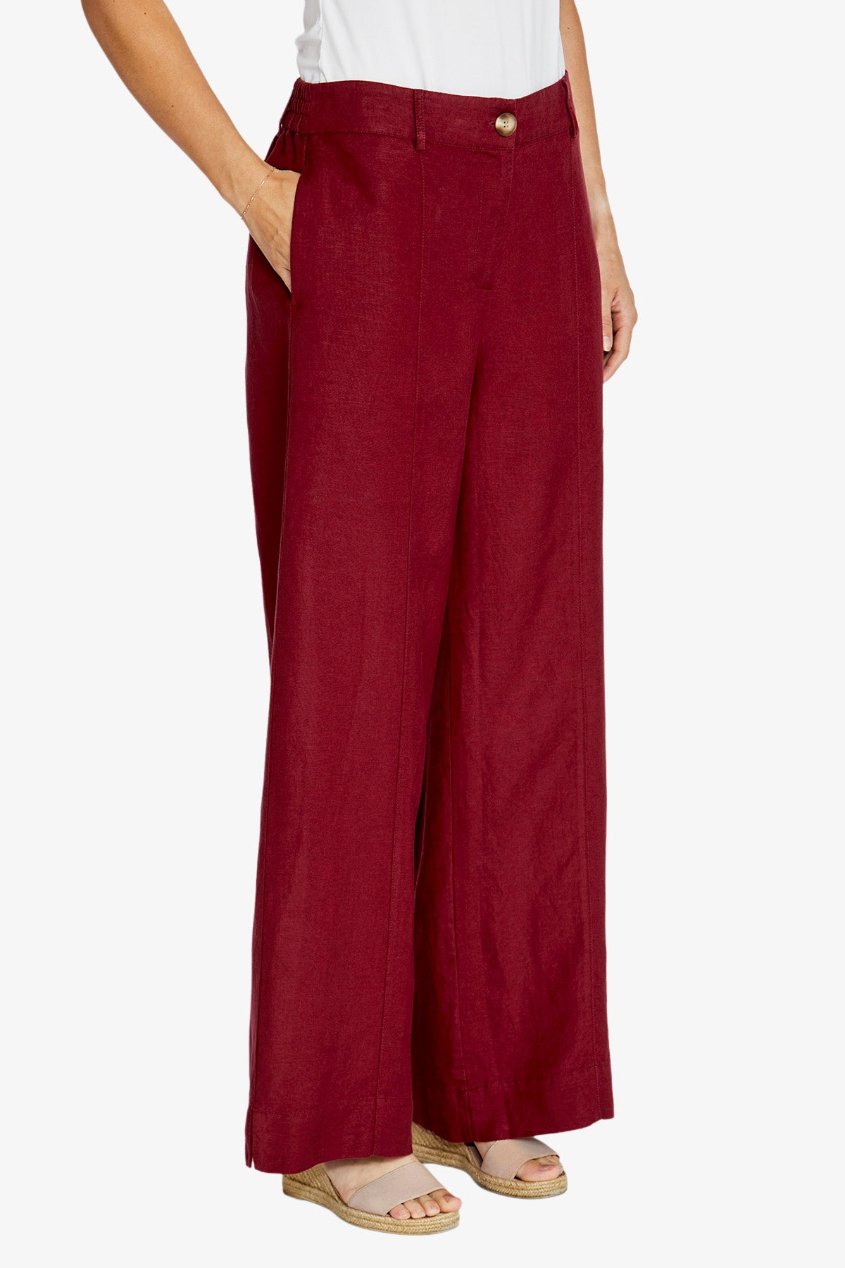 Womens Elle Wide Leg Pant Red P615705