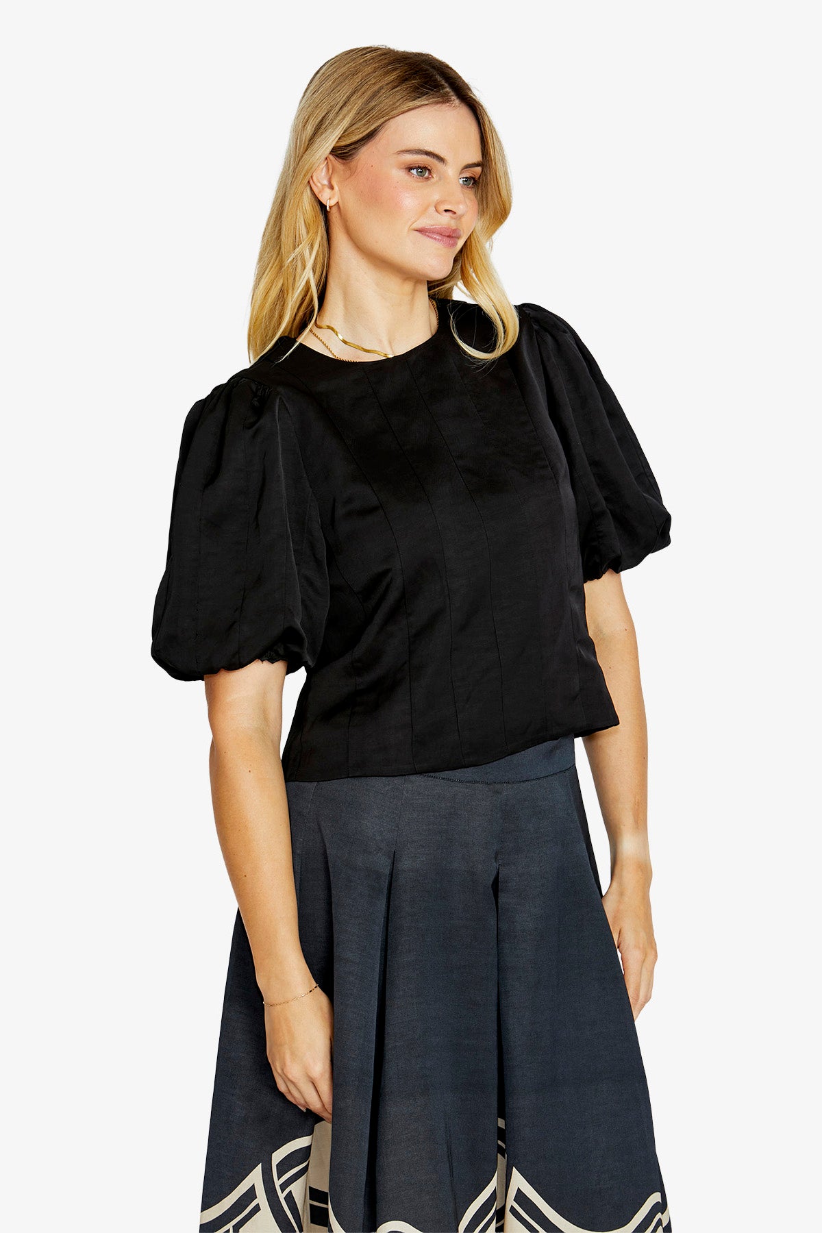 Womens Ellie Panel Detail Top Black P615300